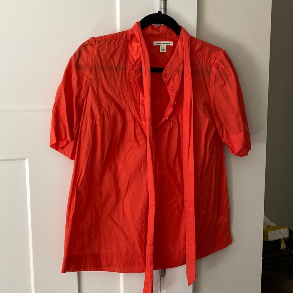 Banana Republic orange linen shirt